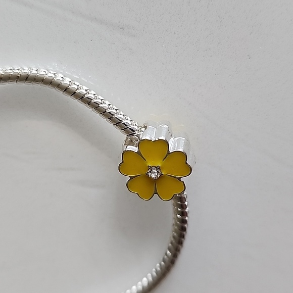 FLOWER  Charm for European Style Bracelets Fits Pandora Systems - Picture 3 of 4